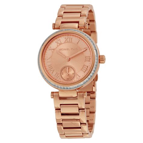 michael kors skylar rose gold ladies bracelet watch|Michael Kors Skylar Rose Gold Dial Rose Gold Steel Strap .